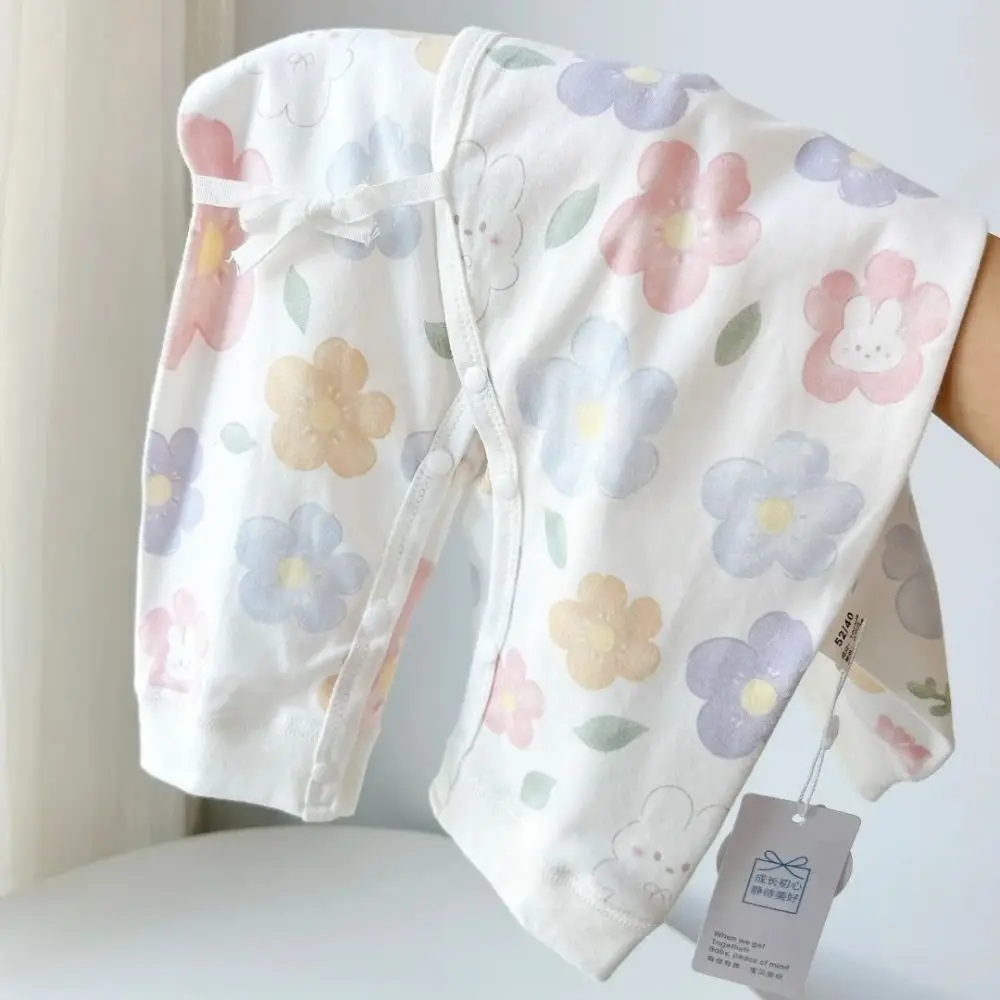 0-6 Months Soft Baby Jumpsuit Button Design Cartoon Pattern Infant Romper Cute Printed Cotton Newborn Onesie Casual Outfit