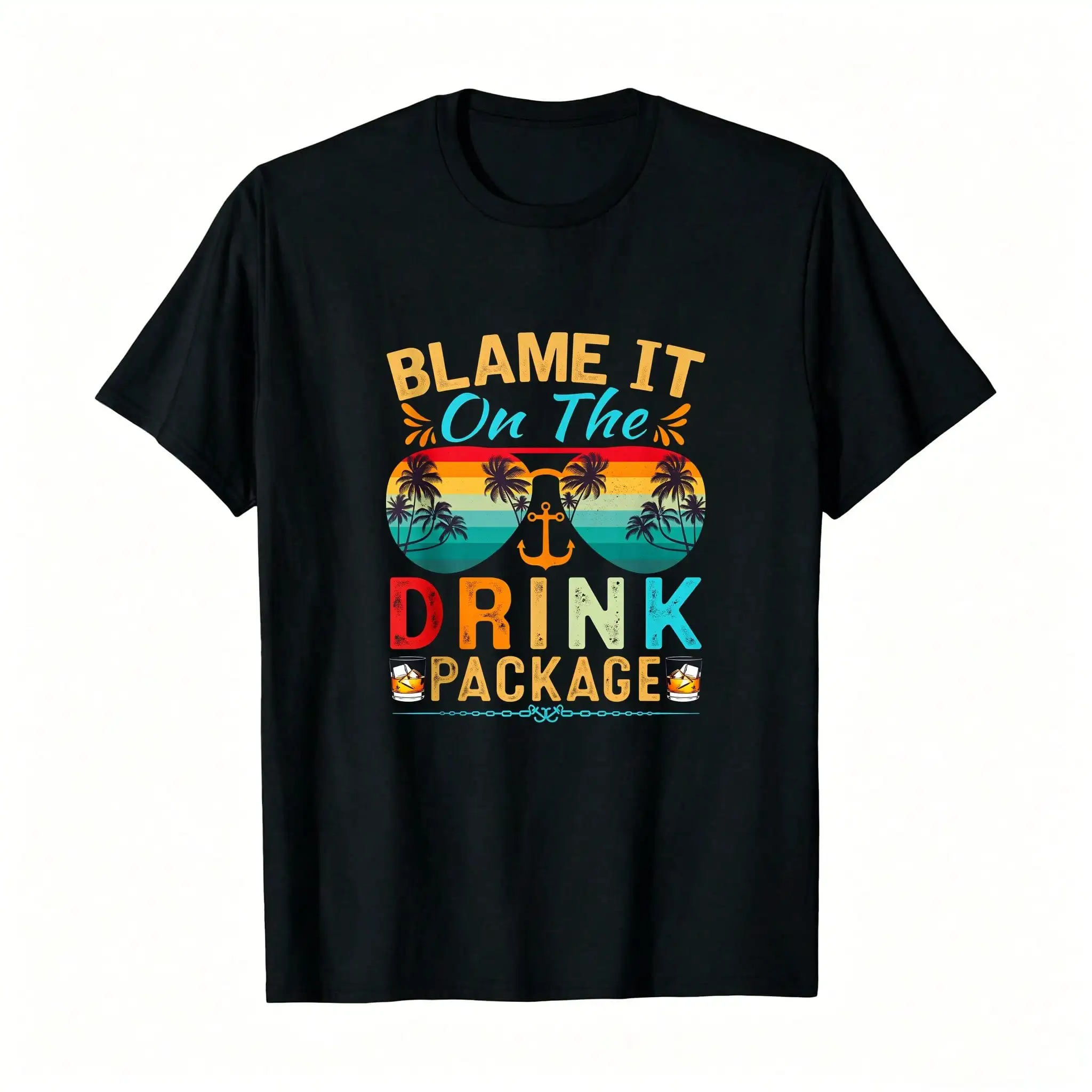 BLAME IT ON THE DRINK_, Top de manga corta con cuello redondo, transpirable y cómodo, adecuado para todas las estaciones, uso diario para mujeres