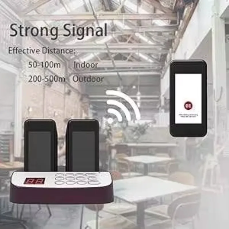 16 Coaster Pagers Guest Paging System | Wireless Queue Calling System for Restaurant Food Collecting