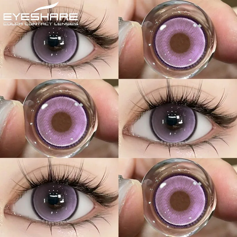 EYESHARE 1 Paar farbige Kontaktlinsen für Augenkosmetik Hochwertige lila Linsen Graue Kontakte Koreanische kosmetische Augenkontakte