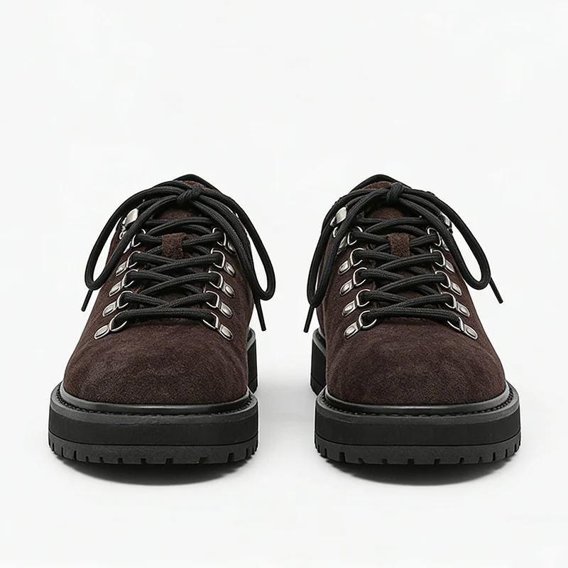 Genuine Leather Shoes Mens Derbys Spring Autumn Flat Brand Male Footwear Fashion Business British Style Plus Size 45 D785