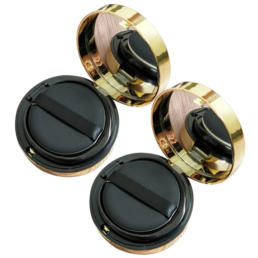 

2Pcs Compact Empty Shell for Cream Foundation Talc Powder Travel Makeup Container Sponge Puff 15g Loose Powder
