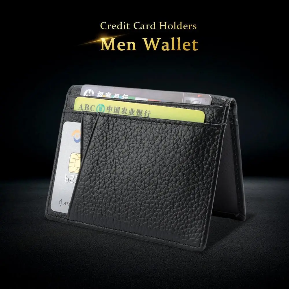 Small Thin with 8 Card Slots Bifold Purse for Driver License Super Slim Credit Card Holders Men Wallet Genuine Leather