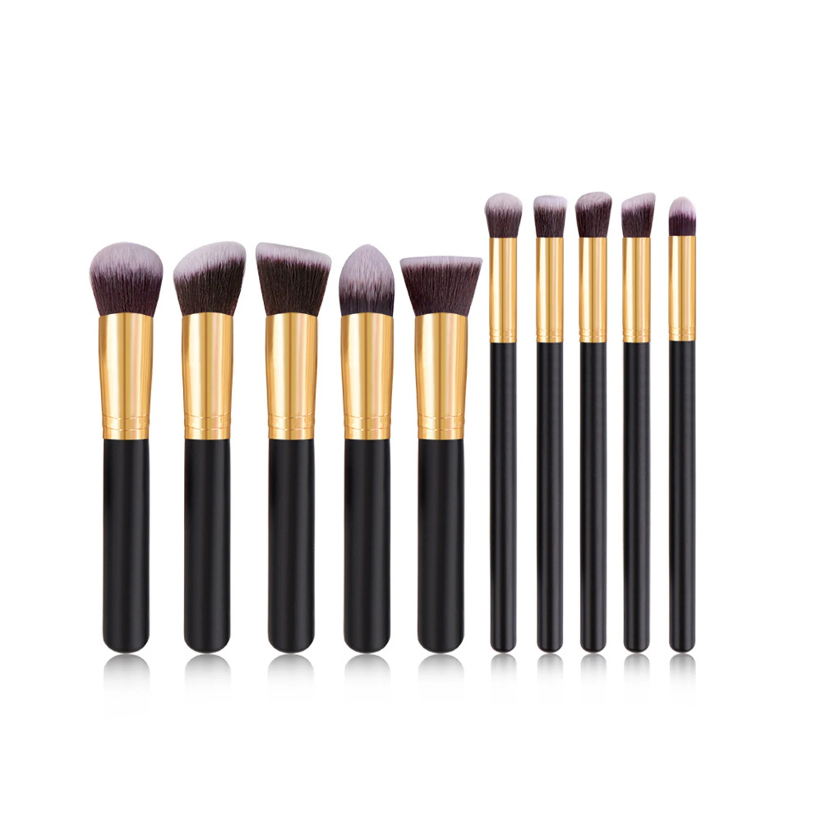 10pcs Cosmetics Brushes Beauty Tools Makeup Brush Kit with Wood Handle for Eyeshadow Blending Eyebrow Eyeliner EIG88