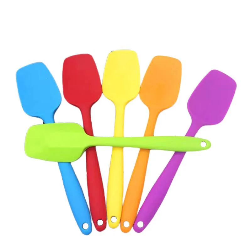 Hot Universal Heat Resistant Integrate Handle Silicone Spoon Scraper Spatula Ice Cream Cake Kitchen Tool Utensil