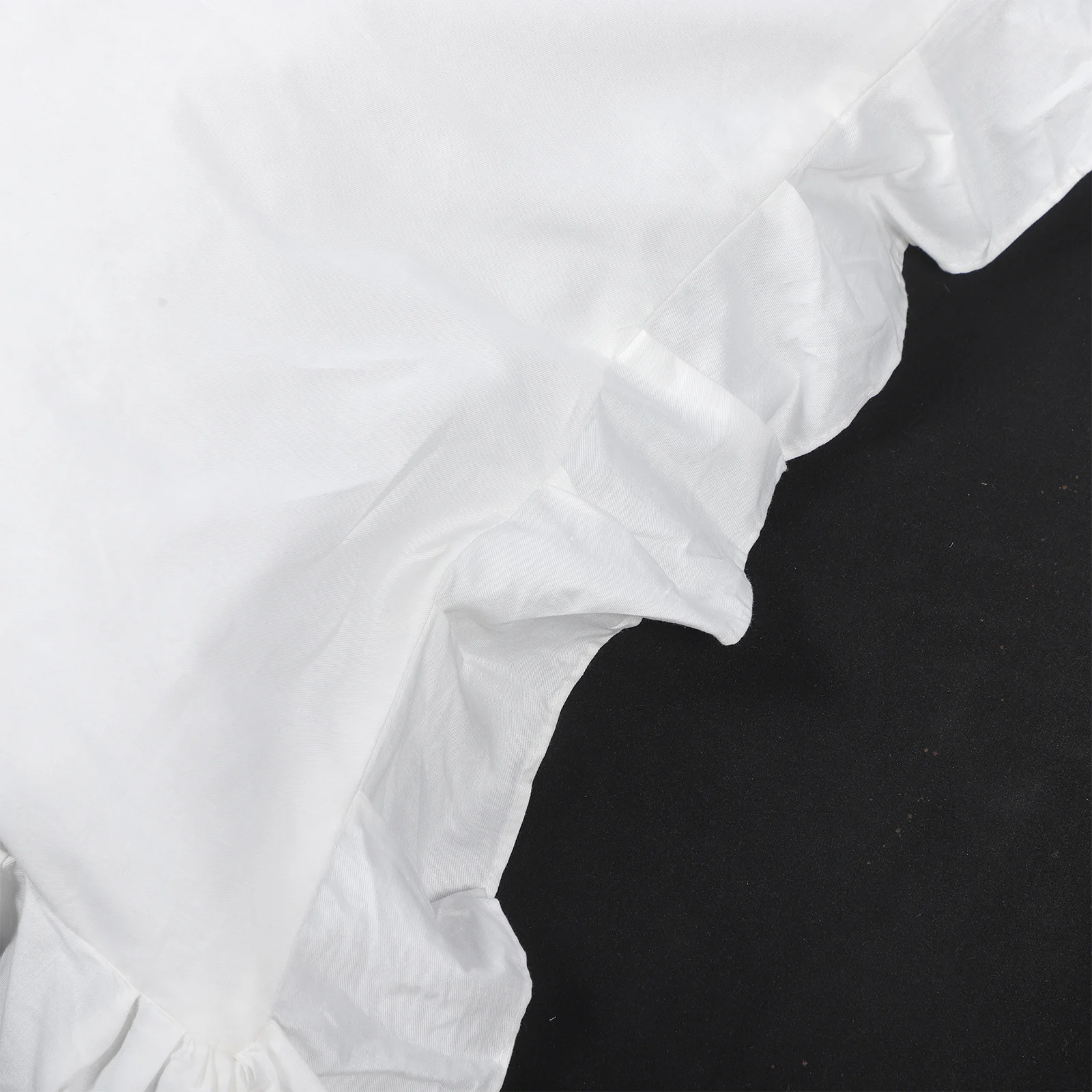 

1 Pair Ruffled White Cotton Pillow Cases Bedding Covers For Bedroom Decorative Washable Skin-Friendly Pillowcase Replacement