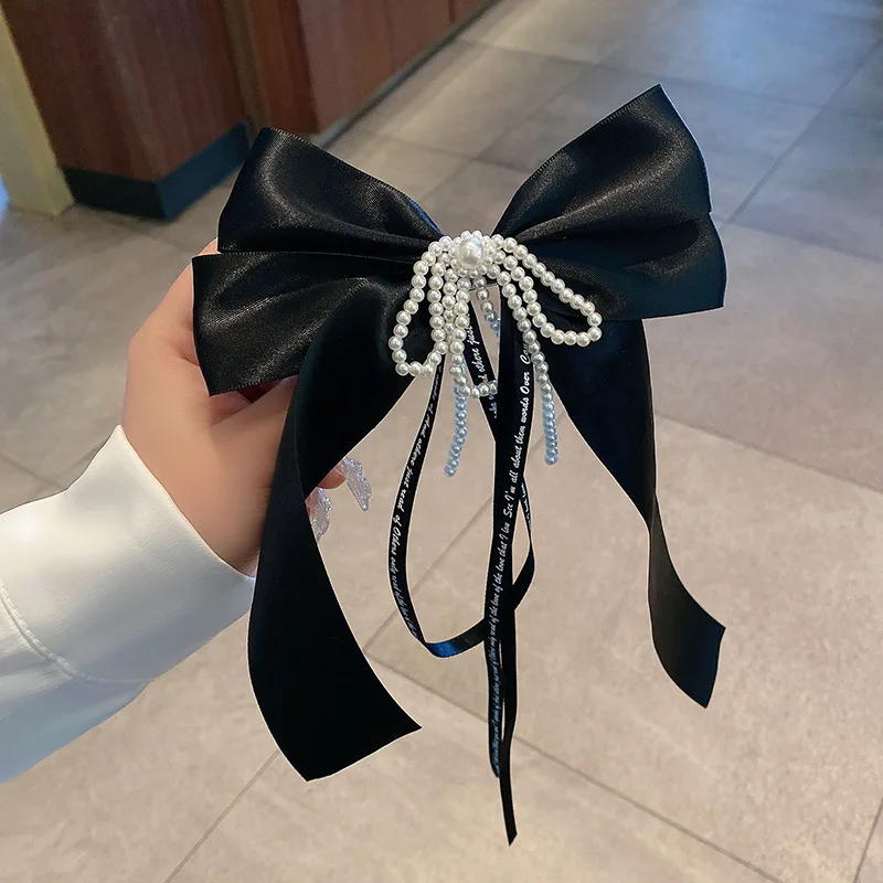 Retro New Style Bow Tassel Hairpin Korea Exquisite Spring Clip Hairpin Streamer Girl Headwear Hair Accessories Female 2022