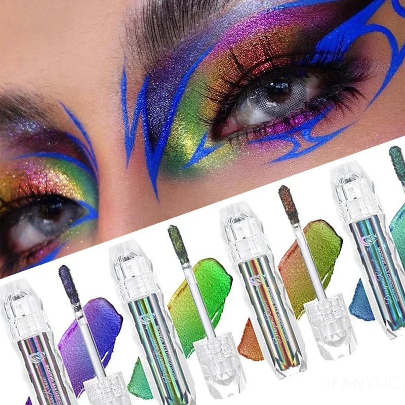 Heallor 9 Color Glitter Eyeshadow Chameleon Pearlescent Eyeliner Long Lasting Liquid Eyeshadow Quick-drying Glitter Shimmer Eye