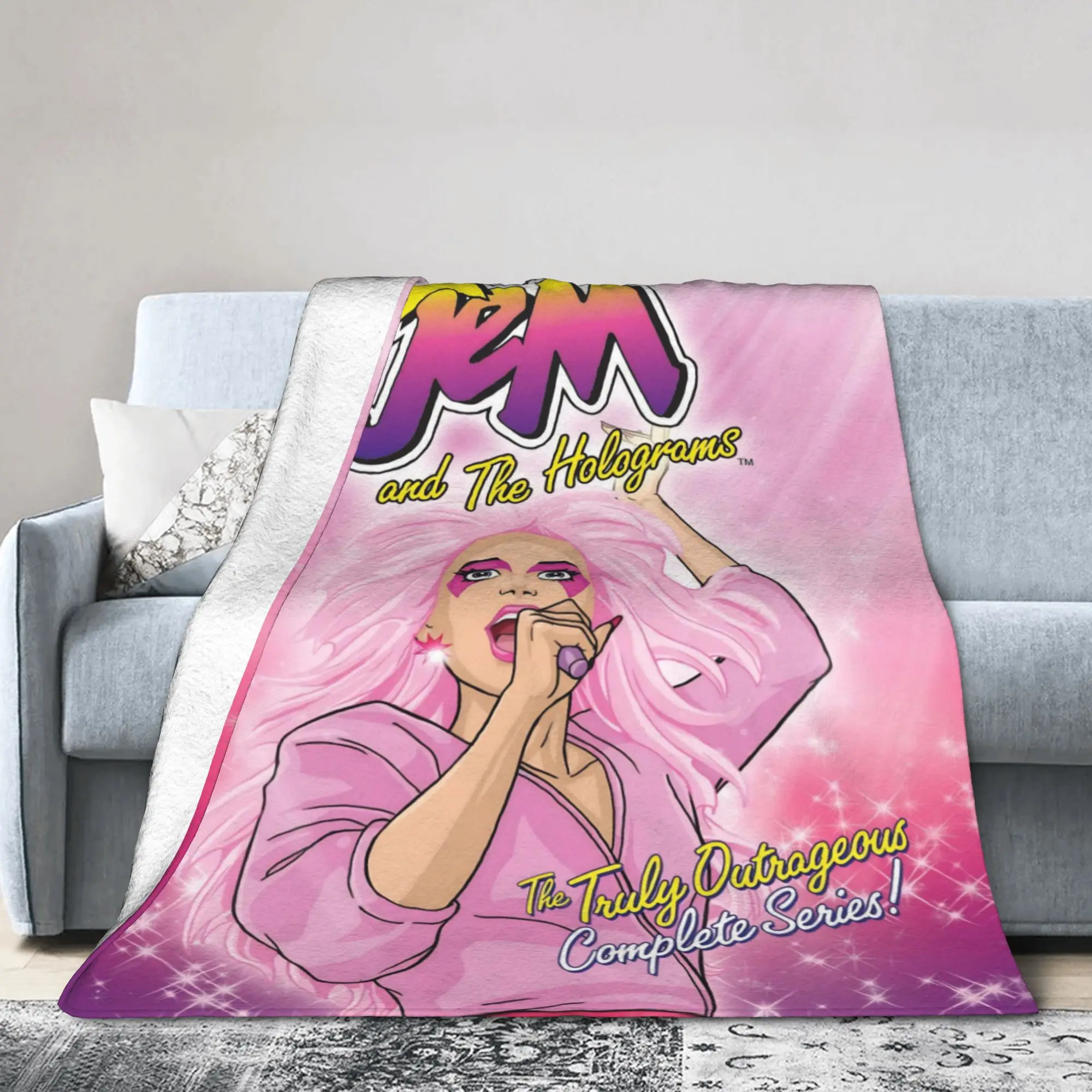 Jem And The Holograms Merch Blanket Lightweight Thin Fleece  Throw Blanket Relax Bedspread
