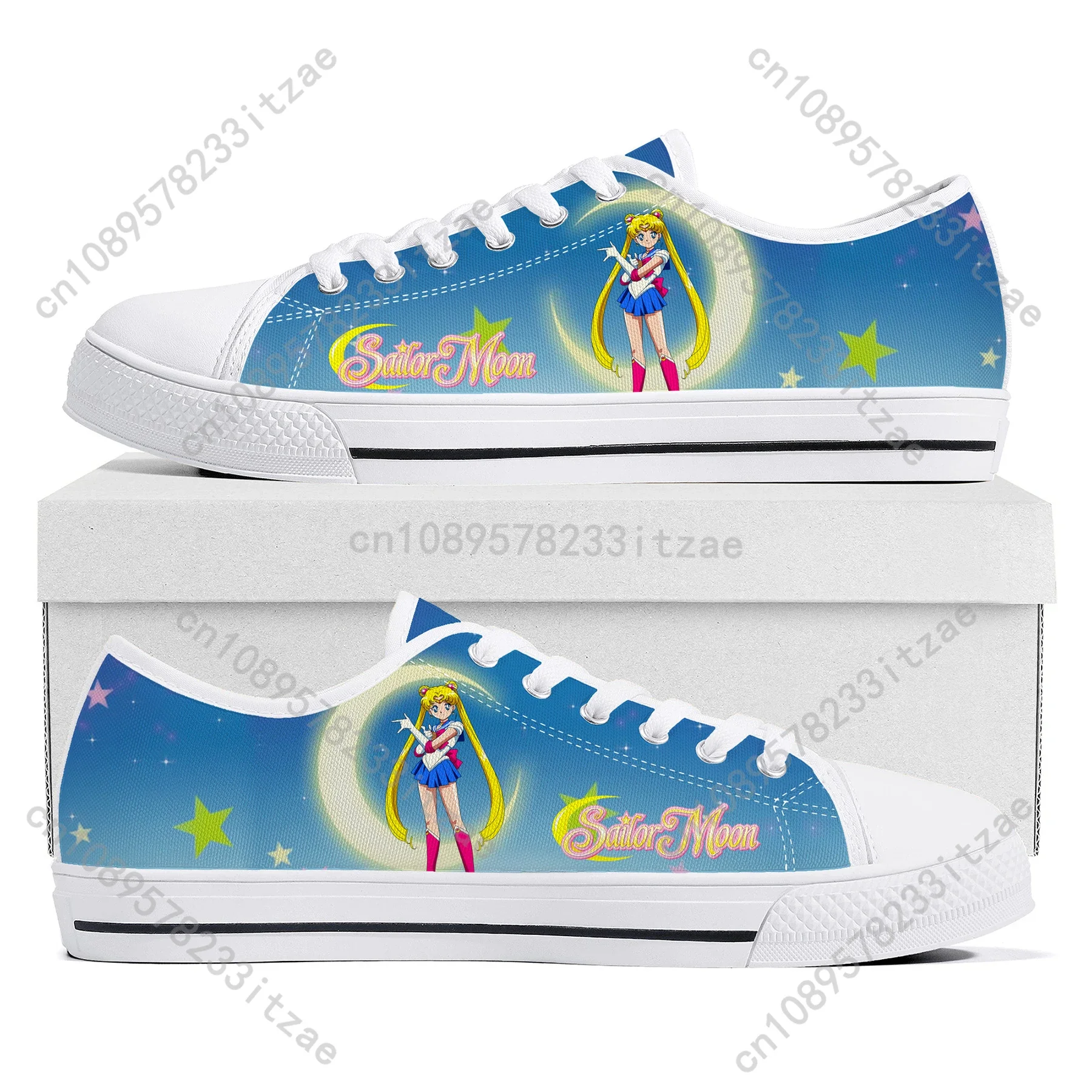 Anime Moon Manga Cartoon Sailor Low Top Quality Sneakers Mens Womens Teenager Canvas Sneaker Casual Couple Shoes Custom Shoe