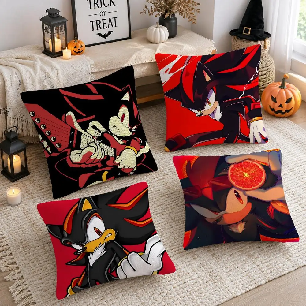 Cushion Cover Plush Decorative Pillow Case With Hidden Zipper Cutecore Room Decor For Home Game Shadow The H-Hedgehog