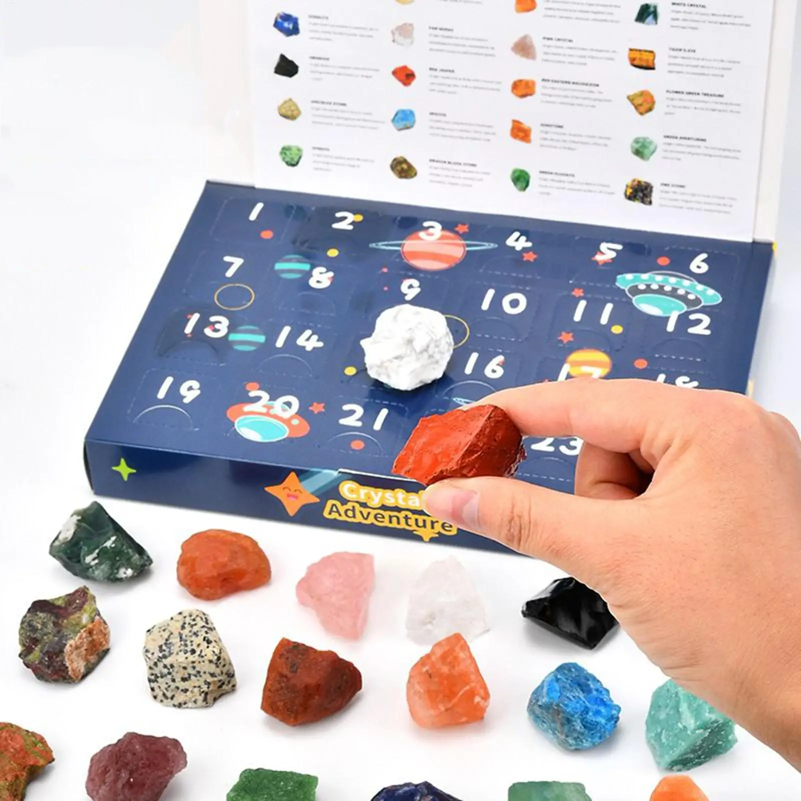 Calendario De Adviento Minerales 2025 | 24 Piedras Naturales Y Cristales Para Meditación