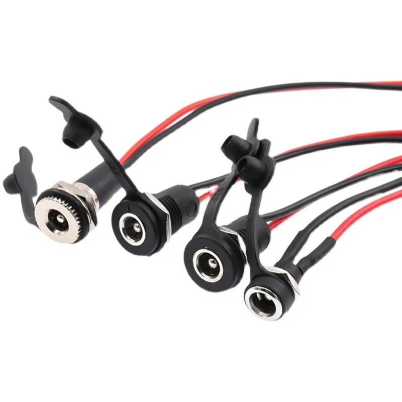 5.5 X 2.1mm 5.5 * 2.5mm DC Female Jack Socket Power Panel Mount Solder Connector With Cable 20CM 5.5*2.1 DC-022B DC-022X DC-099