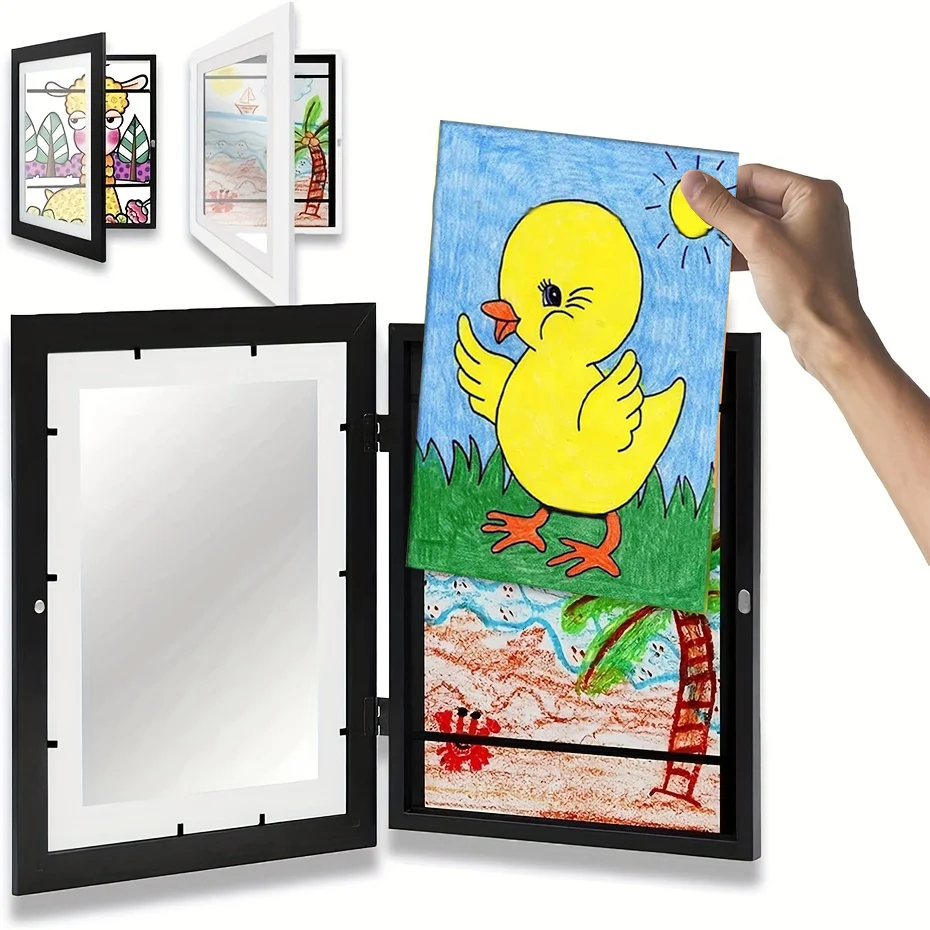 

New Children Art Frame Magnetic Front Open for Change Poster Photo Drawing Paintings Pictures Kids Artwork Storage Display Gift