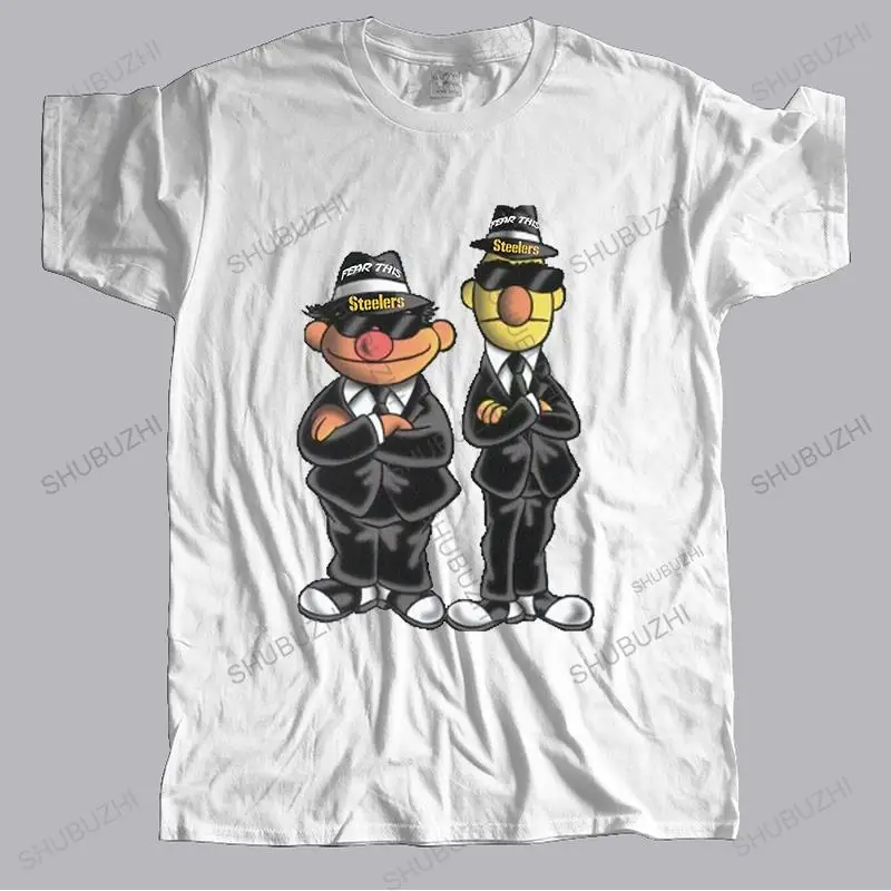 Summer mens brand cotton black t-shirt short sleeve Ernie und Bernt - Blues Brothers Gift for men woman STEELERS new tee-shirt