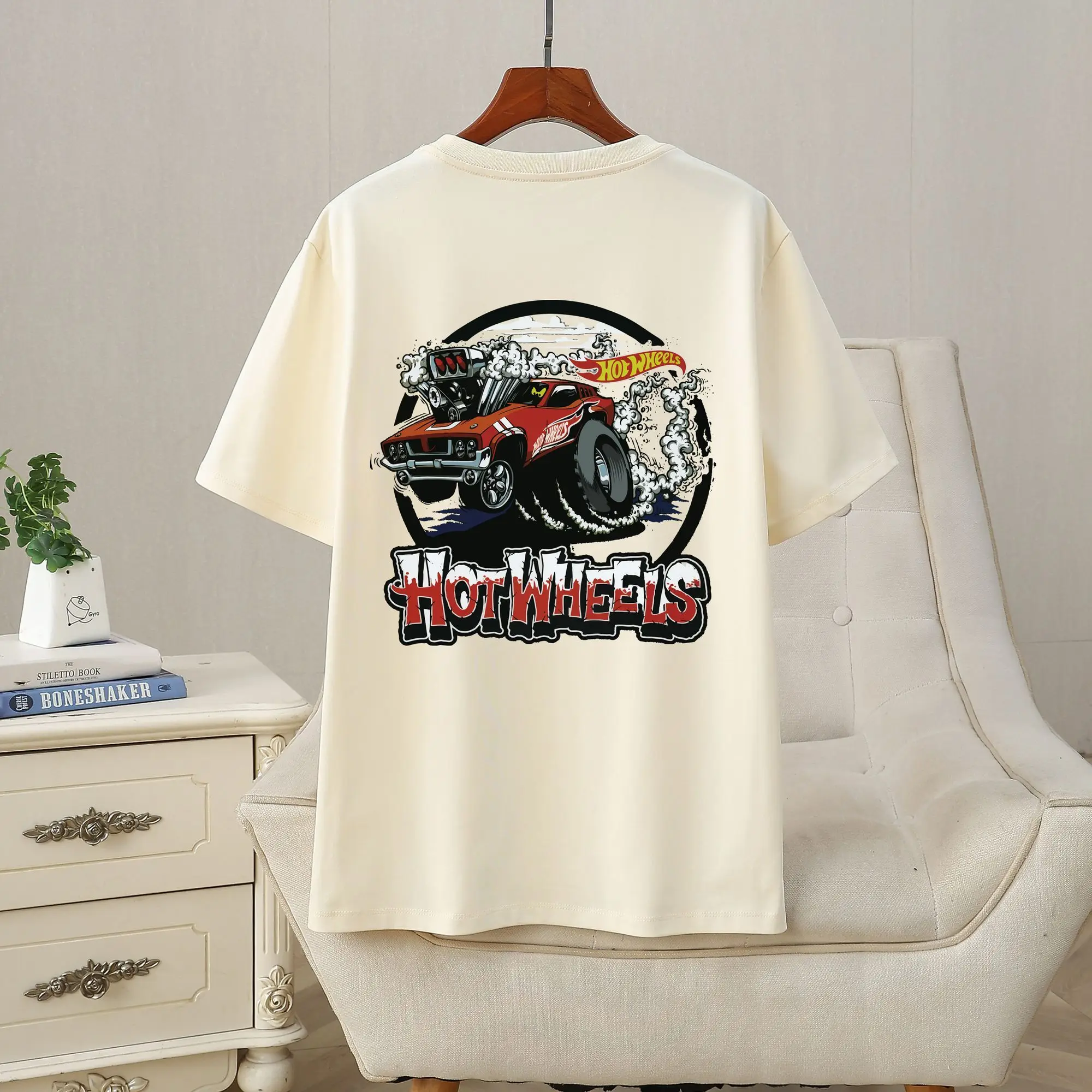 جديد عصري القطن الخالص زوجين جديد قصير الأكمام الصيف عادية رسالة تي شيرت مطبوعة الرجال والنساء فضفاض جولة الرقبة أعلى #1