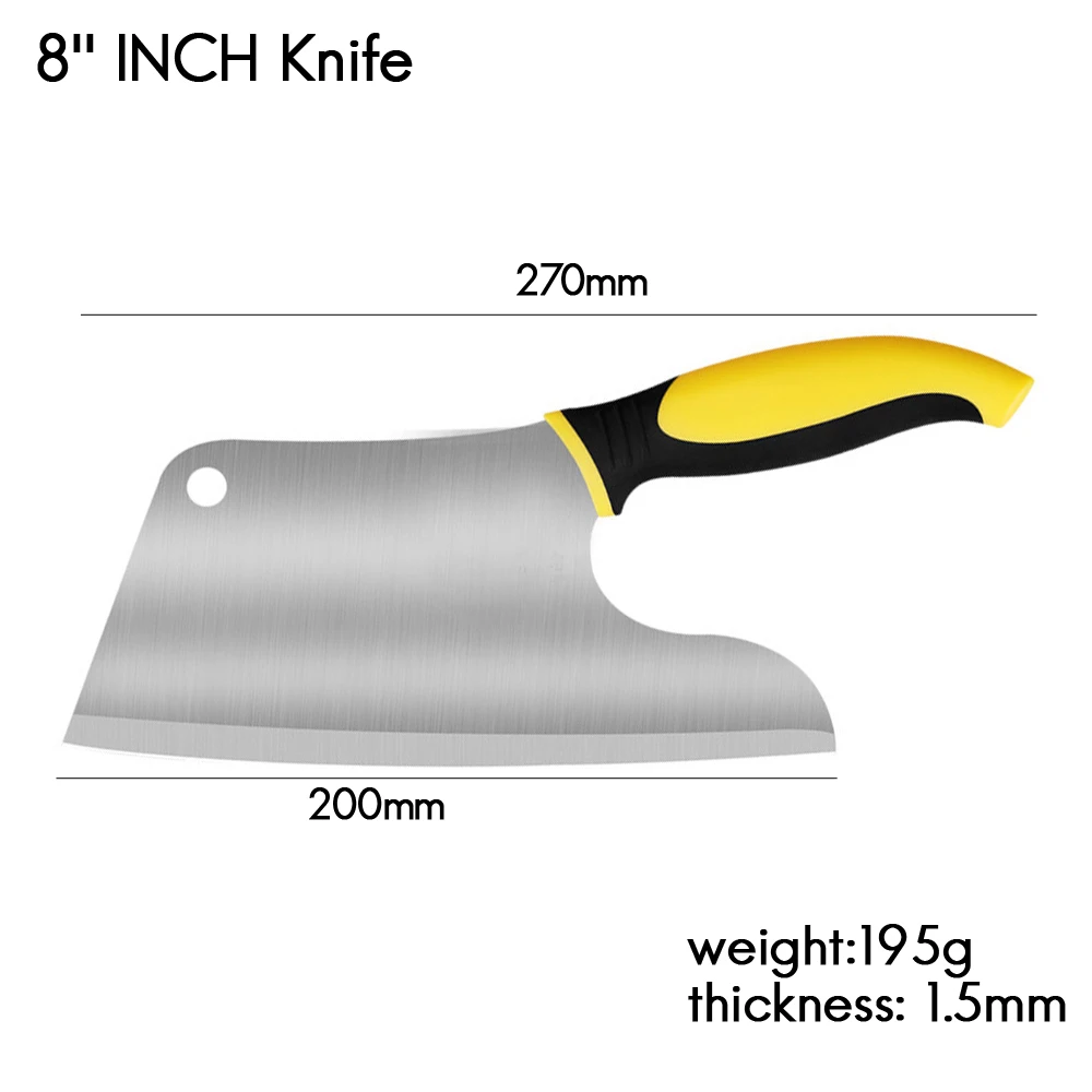 RZD Forged Steel Effort Saving Knife Chopping Cleaver Wood Handle Full Tang Knife Stainless Steel Mincing Meat Tool Accessory