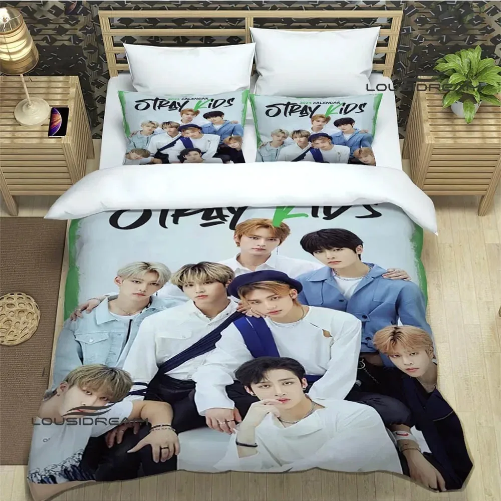 KPOP S-Stray-K-Kids Print Bedding Sets Exquisite Bed Supplies Set Duvet Cover Bed Comforter Set Bedding Set Luxury Birthday Gift