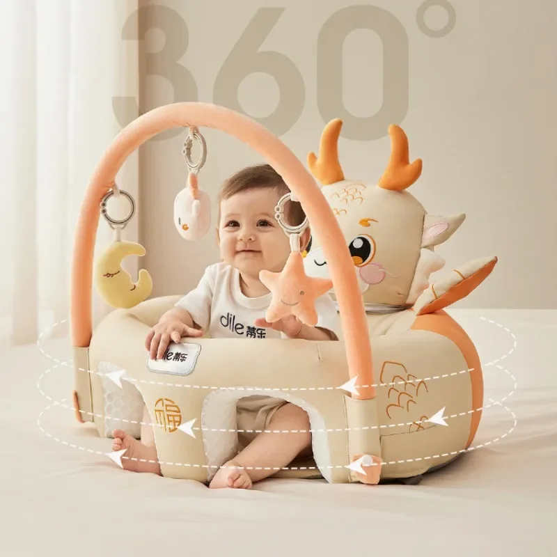 

Learn To Sit Soft Baby Chair,Do Not Hurt The Spine Training Baby Seats and Sofas,Dragon Year Kids Sofa Chair with Toy Game Stand