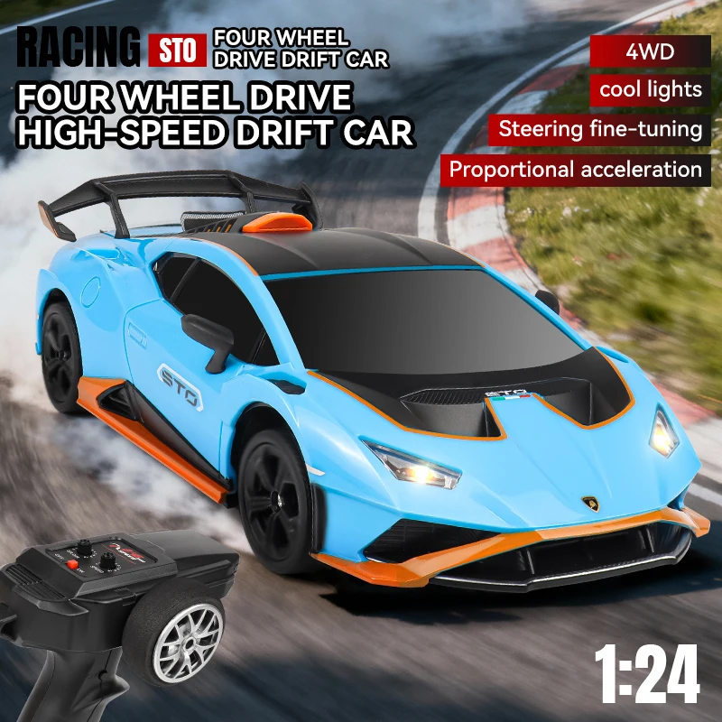 JCMO 4WD Remote Control Drift Car Full Size 1:24 Remote Control Racing Car Model 2.4G Radio High Speed RC Car Boy Toy Gift New view 3