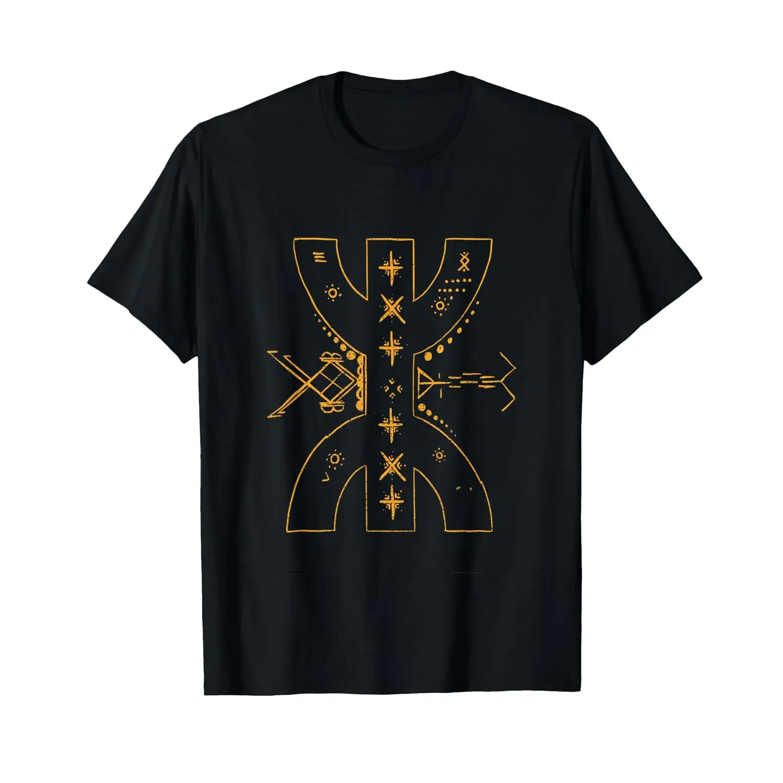 Traditional North Africa Retro Vintage Amazigh Berber Motif T Shirt vintage Washed Stylish Casual Unisex Top For Everyday Wear