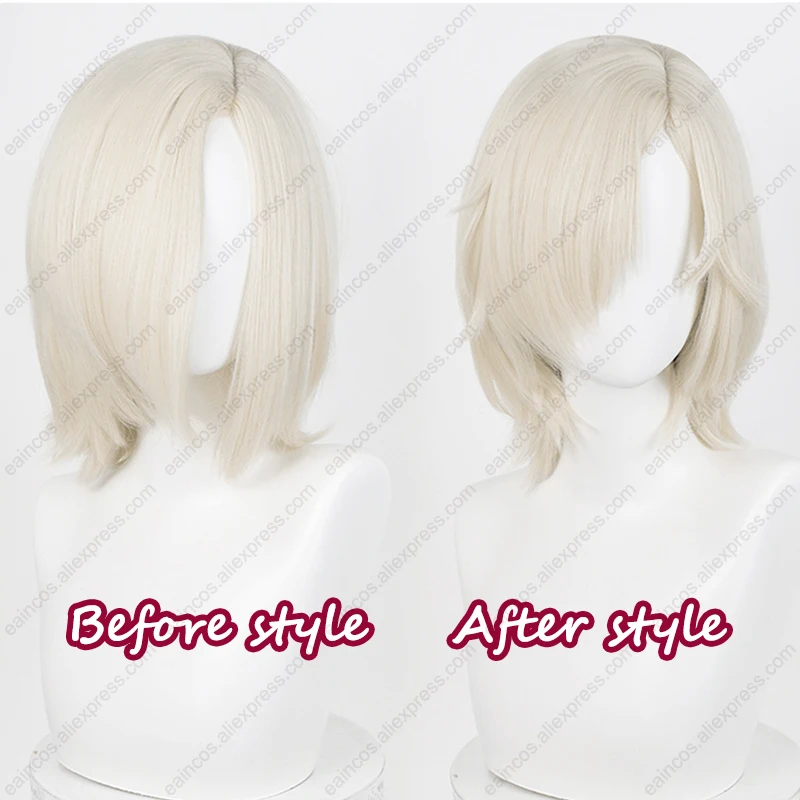 IDV Grave Keeper Andrew Kreiss Cosplay Wig 35cm Milk Gold Short Hair Heat Resistant Synthetic Wigs