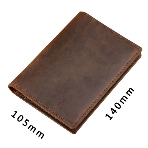 Imagen 2 del producto Porta pasaporte de cuero genuino para hombres: cartera de viaje vintage, organizador de documentos de piel de vaca hecho a mano, cubierta de bloqueo RFID
