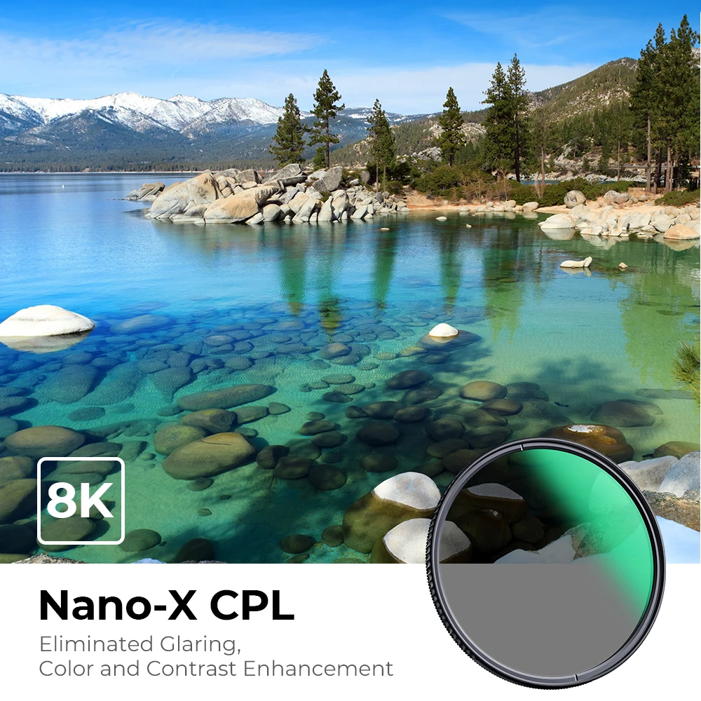 K&F Concept CPL Circular Polarizer Filter (Nano-X) 8K Ultra HD 28-Layer Water And Scratch Coatings 52mm 58mm 67mm 77mm 82mm 95mm