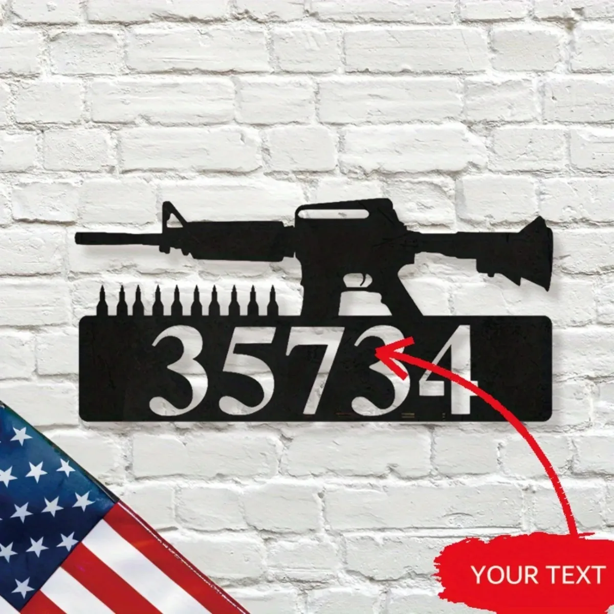 Custom AR-15 Metal Wall Decor - Sleek Personalized Gun Art Sign, Durable Modern Metal Feather-Free Non-Electric Versatile