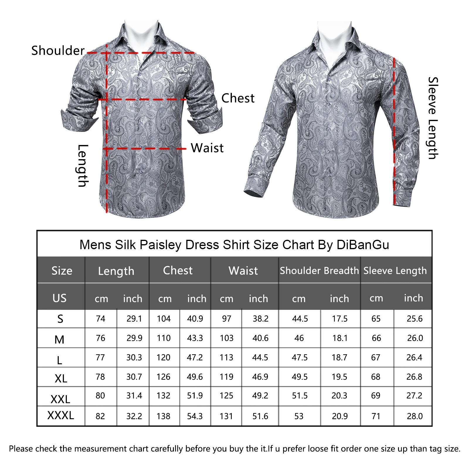 Long Sleeve Shirts For Men Gray Blue Black Business Social Fashion Paisley Silk Shirt Men Clothing