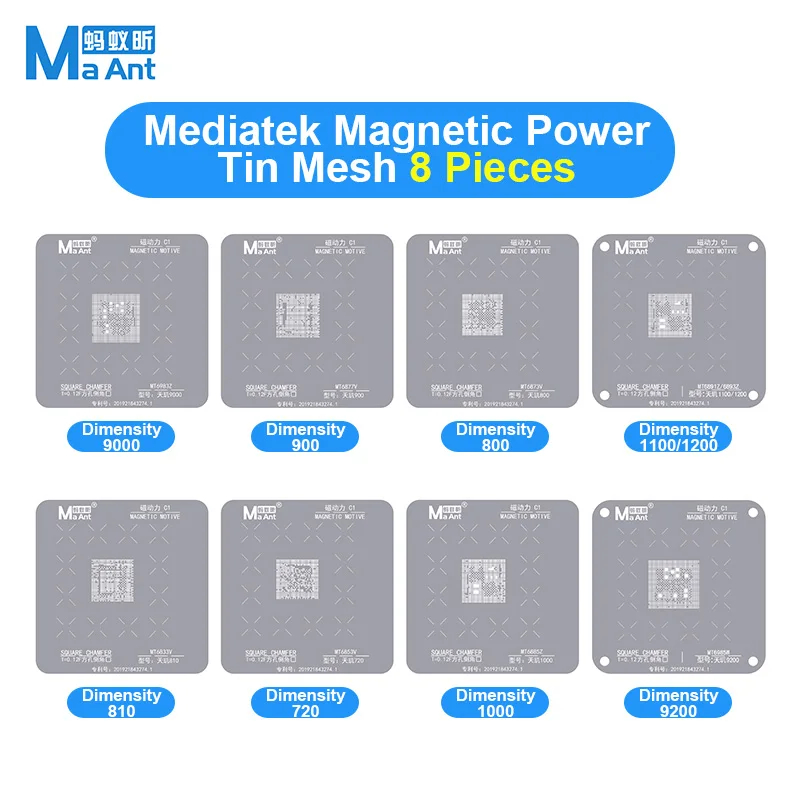 MaAnt C1 BGA Reballing Stencil Platform Set per IP A8-A17 MTK Hisilicon Qualcomm EMMC SAM CPU piantare Tin Steel Mesh