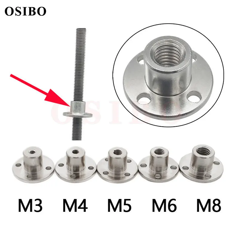 M3 M4 M5 M6 M8 Flange Coupling Nut Inner Diameter 3MM 4MM 5MM 6MM 8MM Is Suitable For The Threaded Shaft Of The Motor