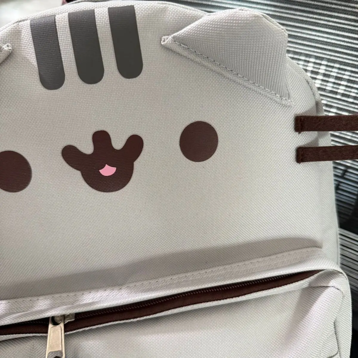 Hot Pusheen Style Cute Grey Cat Backpack School Bag with Multi-Compartment & Padded Straps Casual Daypack for Birthday gift view 5