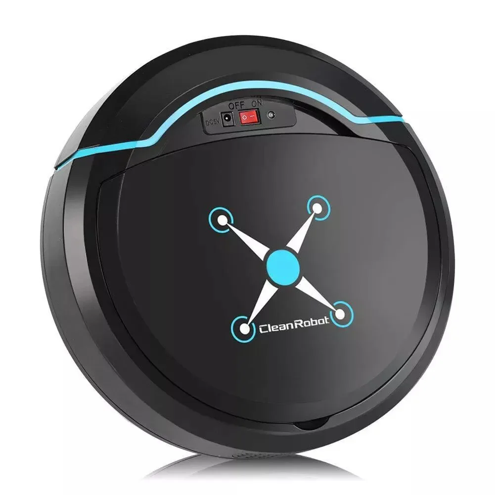 Carpet Automatic Sweeper Long Lasting Battery Li Ion Battery Motor Smart Robot Vacuum Cleaner USB Charging Mode Black