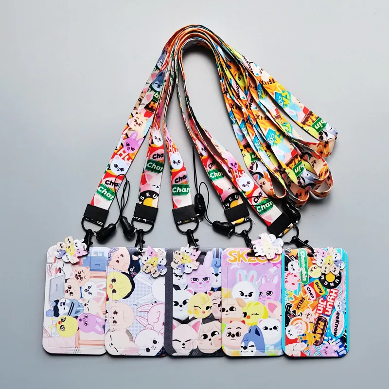 

SKZOO cartoon animal keychain Stray Kids KPOP peripheral bus card small card mobile phone hanging rope pendant fan gift