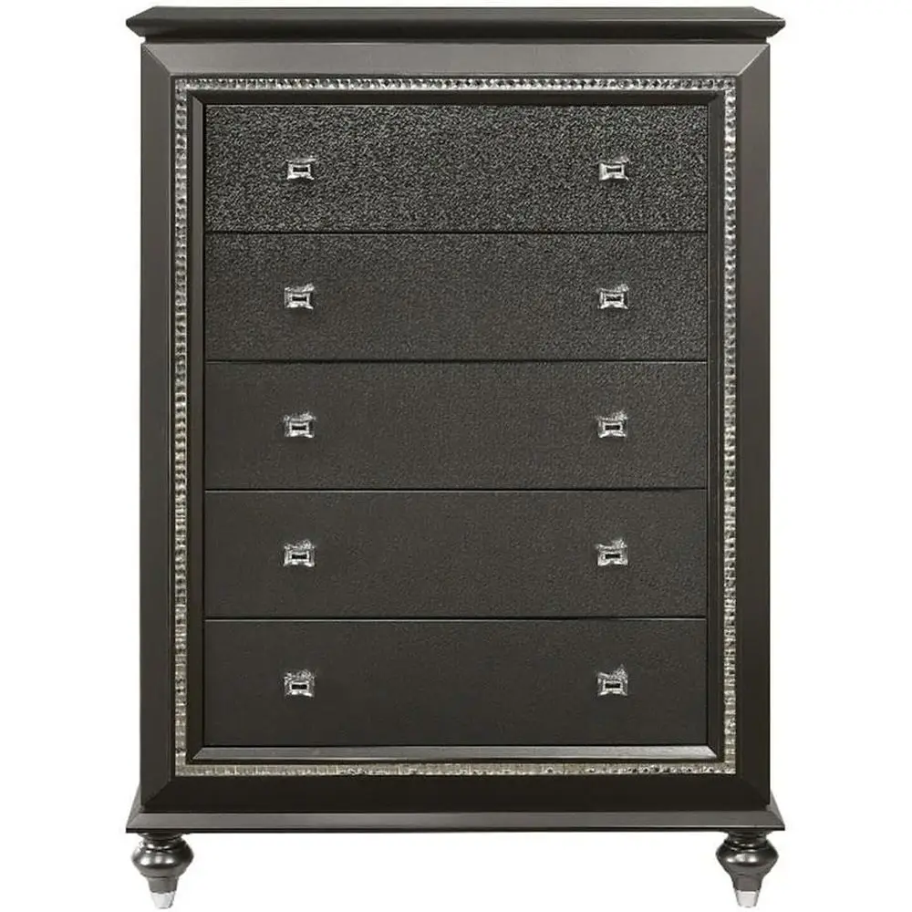 

tlyn Wooden 5-Der Chest in Metallic Gray