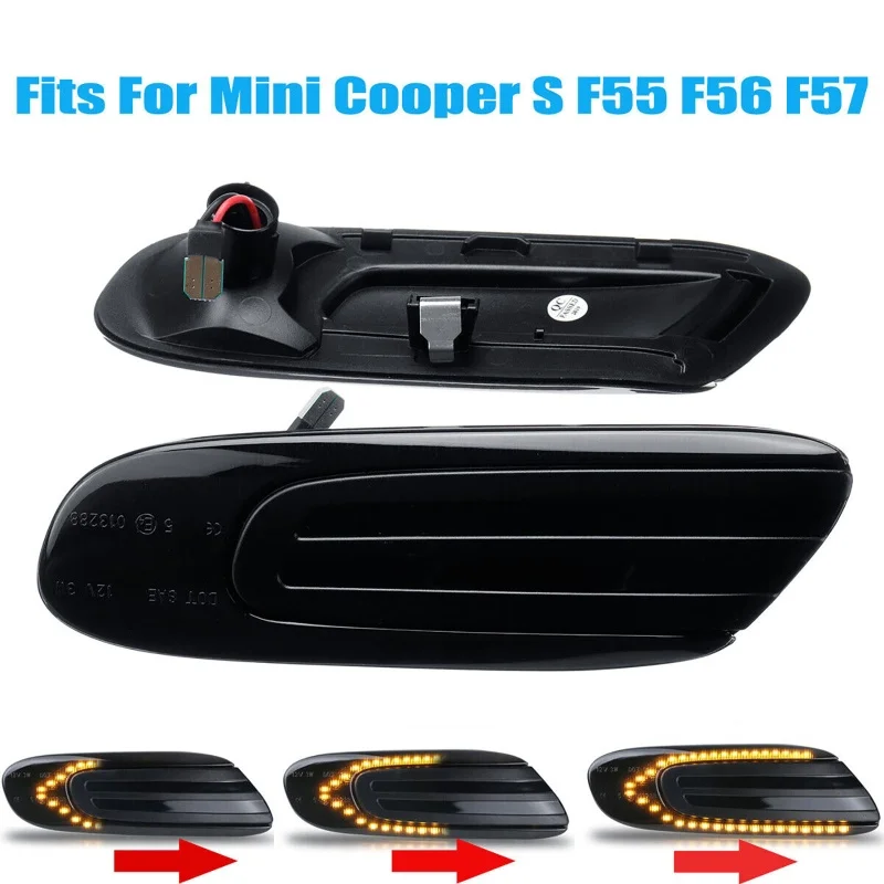 2 peças frente lado marcador lâmpadas âmbar led fender lado marcador luz para mini cooper f55 f56 f57 2014-2017