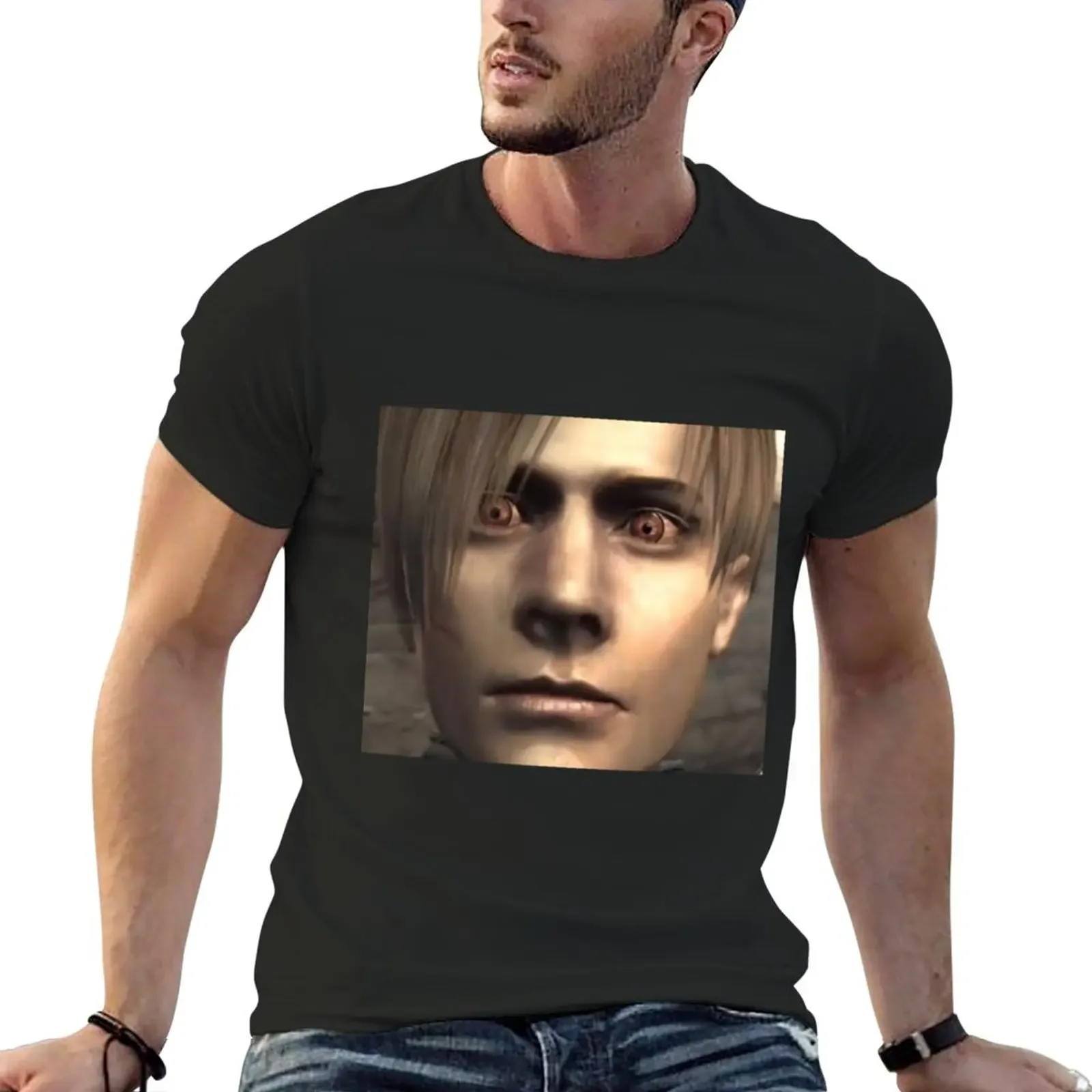 

Leon s Kennedy romantic picture very good \t T-Shirt anime oversizeds sports fans oversized t shirts for men