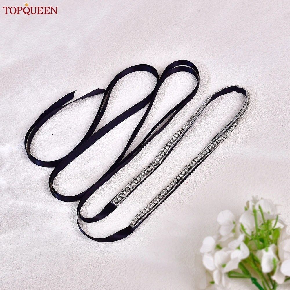 Topqueen-女性のための手作りのラインストーンベルト,薄いウェディングドレスのアクセサリー,花嫁介添人,ガードル,ドレスの装飾,s217