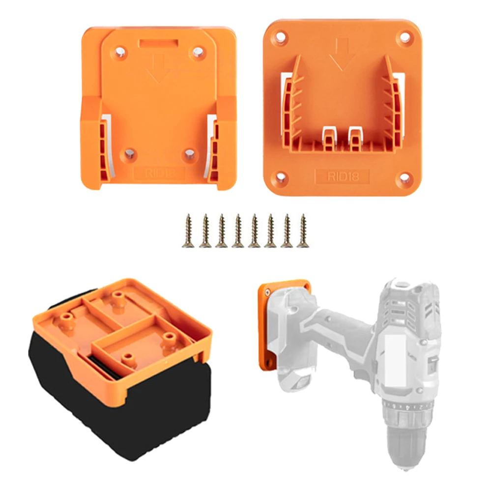 For For RIDGID 18V and For AEG 18V Battery Hanger with Tool Rack Compact Plastic Drill Battery Organizer for Workshop or Garage