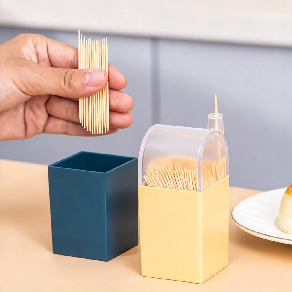 1/2Pcs Toothpick Holder with Bottle Opener, Dustproof Plastic Dispenser, Portable Storage Box for Kitchen Dining Table
