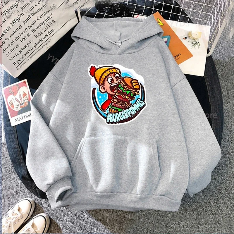 Burgerpommes pullover hoodie men/women Harajuku hoodies Y2K unisex anime cartoon sweatshirts fashion tops casual clothes