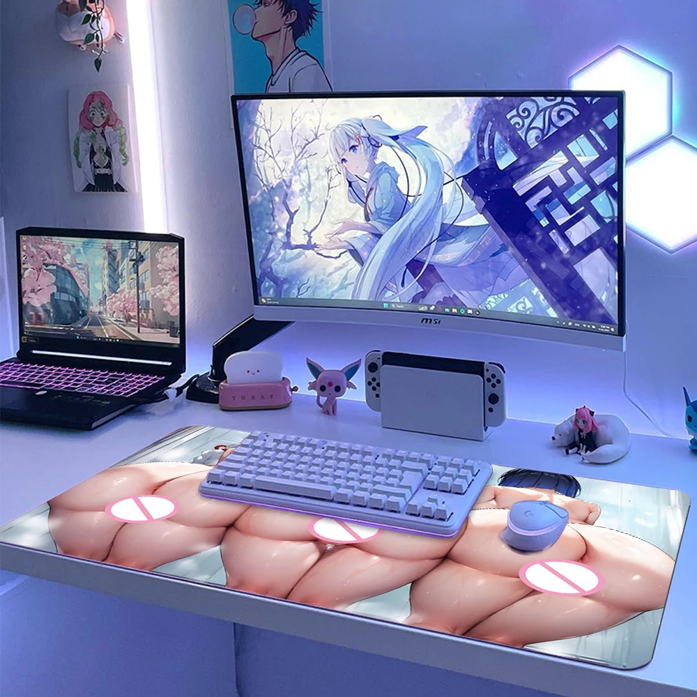 Adult Mouse Pad Uncensored Hentai Big Ass Anime Butt Mousepad Lewd Anime Girls Nude Gaming Mouse Mat NSFW Gamer Table Mat Sexy