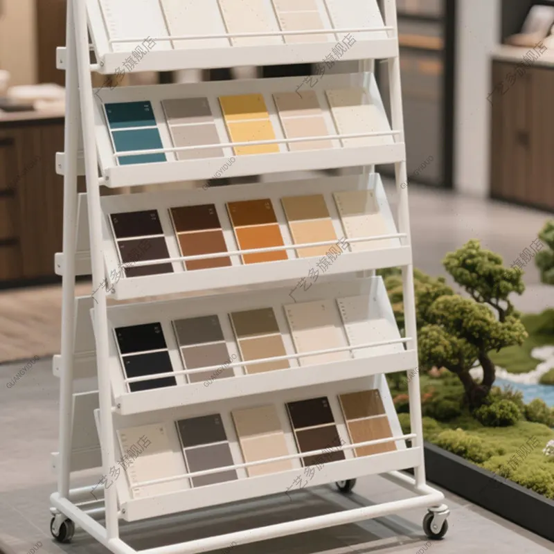 Swatch display stand Cabinet door panel Color block Floor to ceiling display stand Ecological plate Aluminum gusset plate S