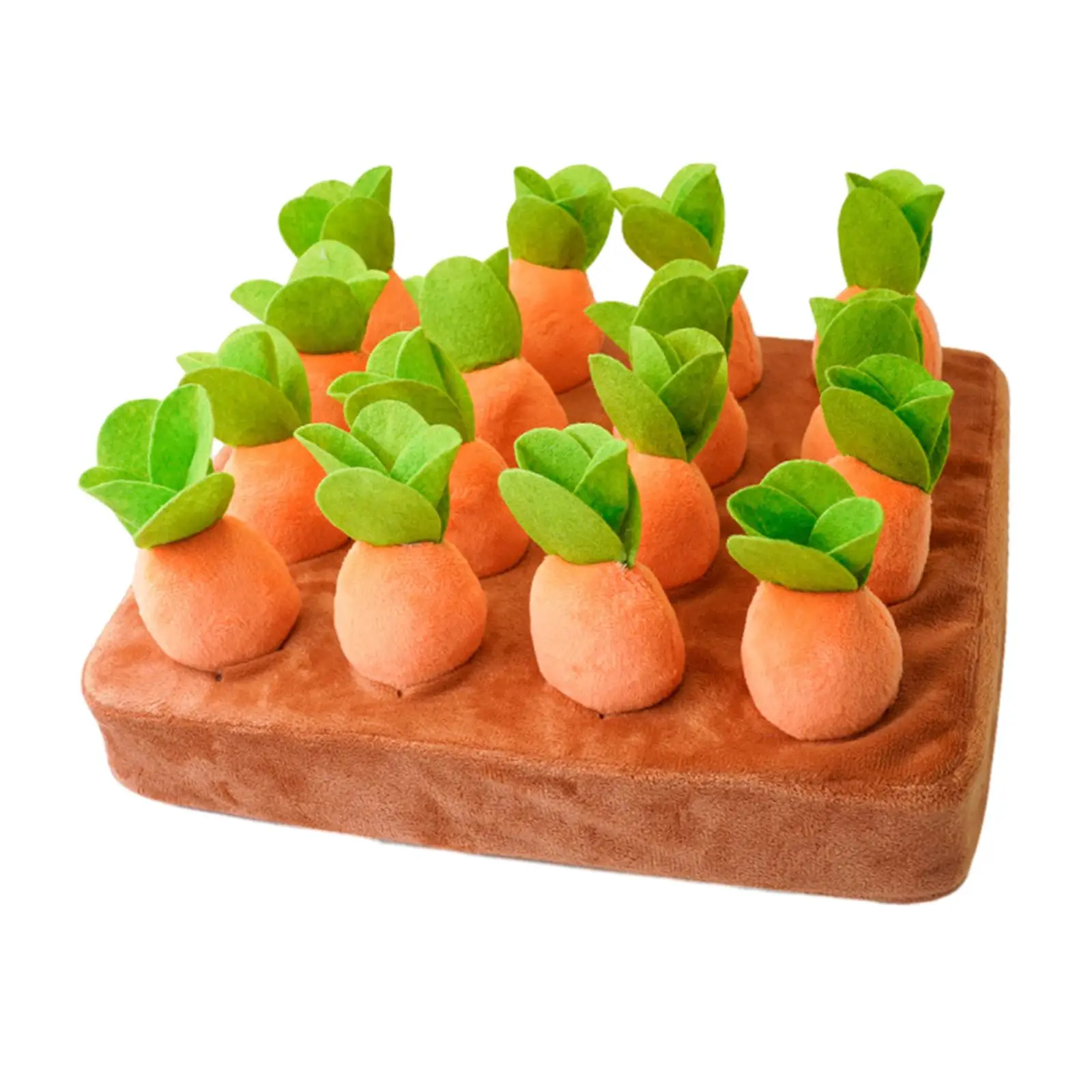 Plucking Radish Plush Toy with 16 Carrots Enrichment Dog Puzzle Toys Snuffle Mat Dog Plush Chew Toys for Dogs Cats Pet Foraging