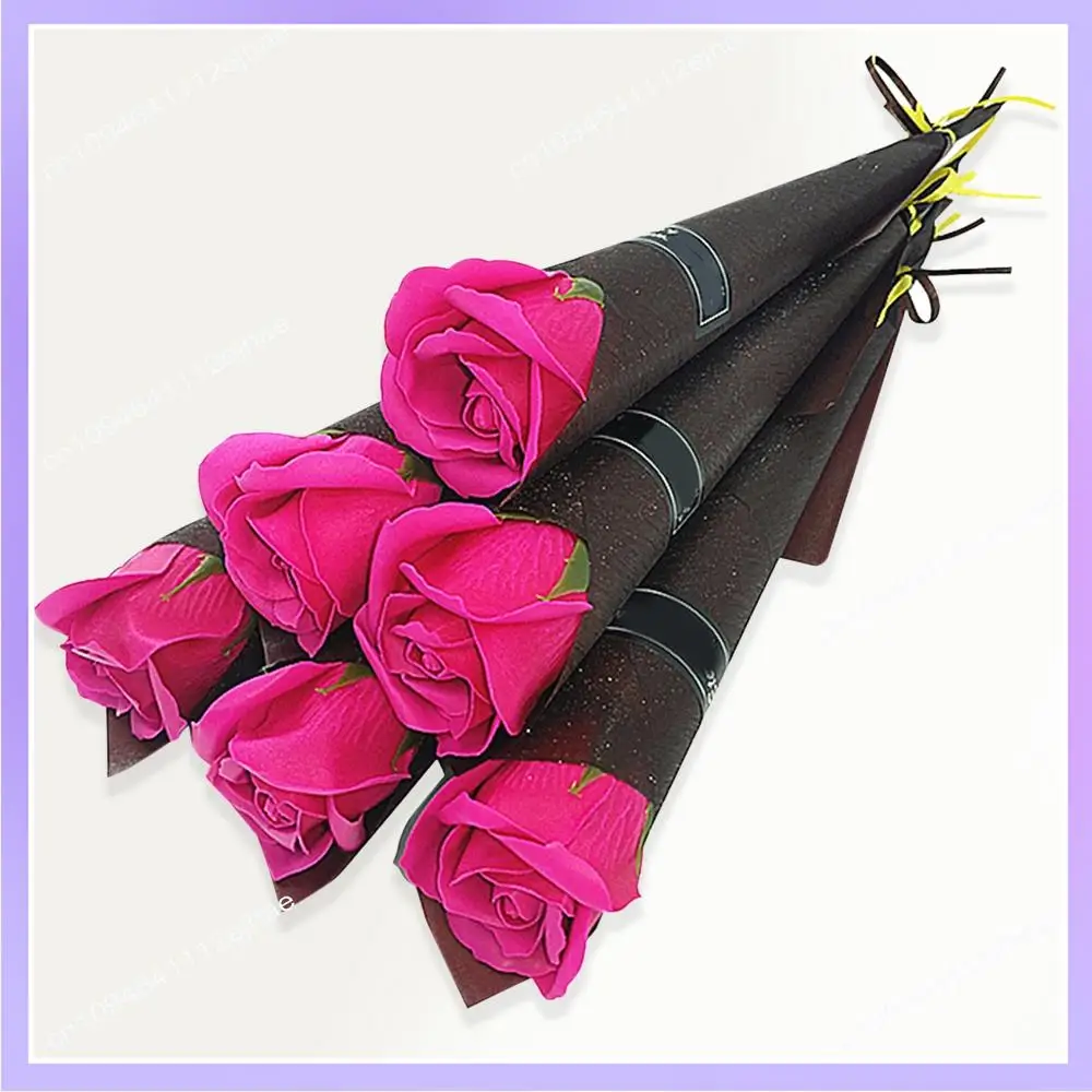 N83R 10 шт., имитация одной розы, корейская роза, мыльный цветок, подарок на день Святого Валентина, мыльные розы, одиночный искусственный мыльный цветок