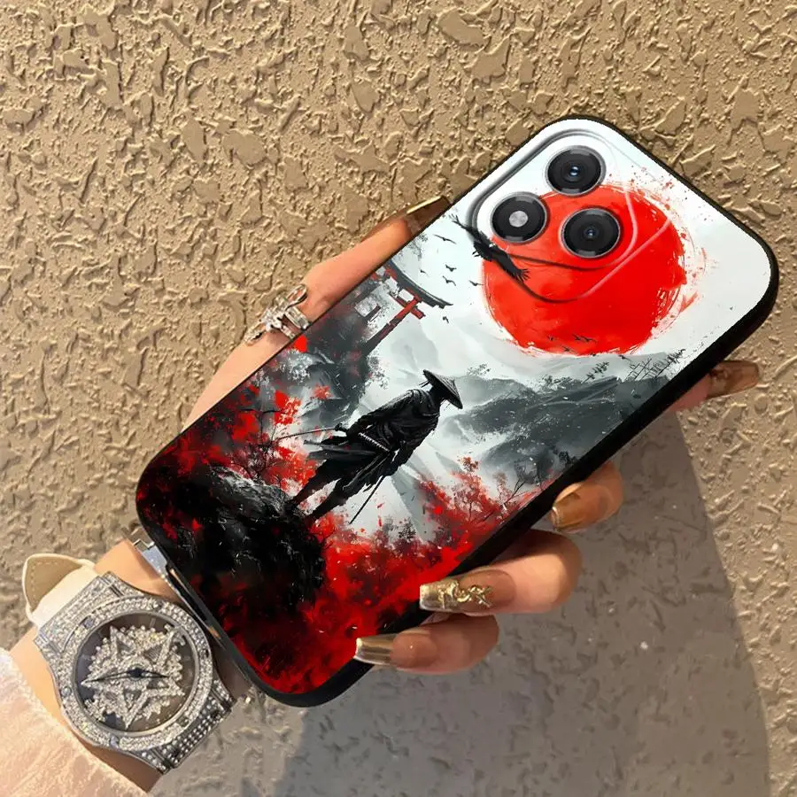 Черный мягкий чехол для телефона Honor 8X X5b 90 X8 X7 Magic5Lite 70 200 400 Lite X9a X6 Anime Samurai Design