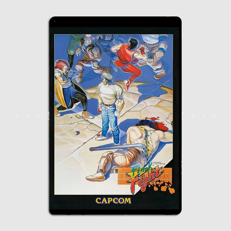 FINAL FIGHT PROMO ART Retro Metal Sign Poster Garage Posters Club Indoor Room Decor Home Decoration Bedroom Wall Decor