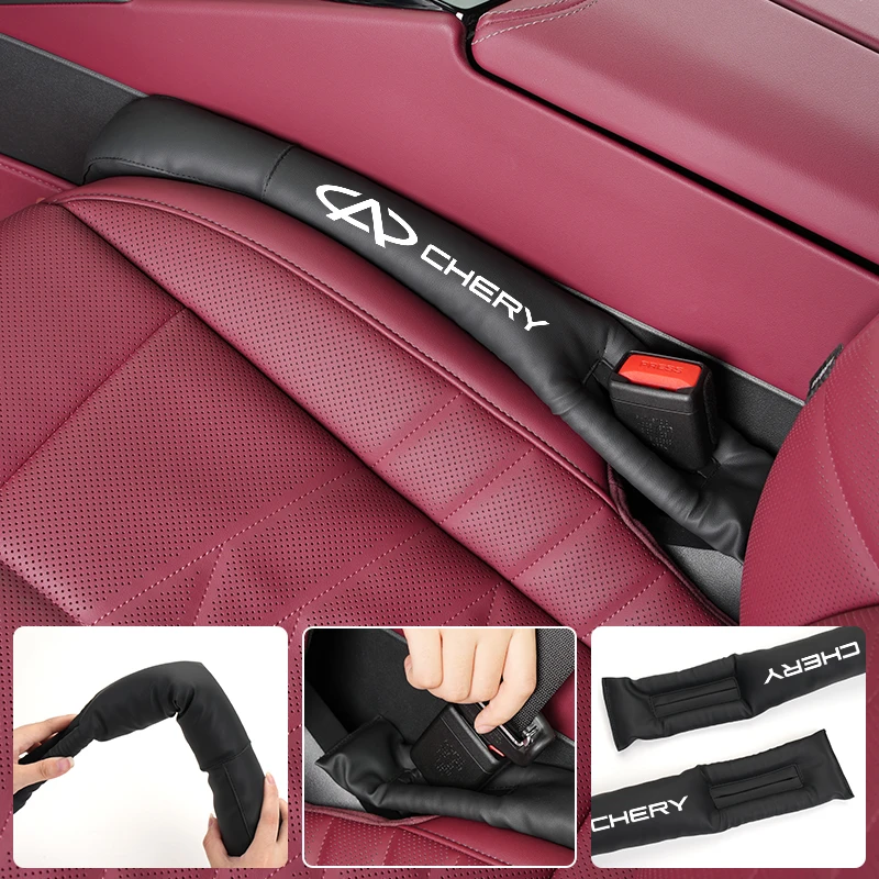 Nuevo relleno de tapón para espacio de asiento de coche de cuero en forma de J, almohadillas a prueba de fugas para Chery Tiggo 5 2 3 7 PRO 8 5X IQ QQ Fulwin Face Arrizo A1 A3 A5