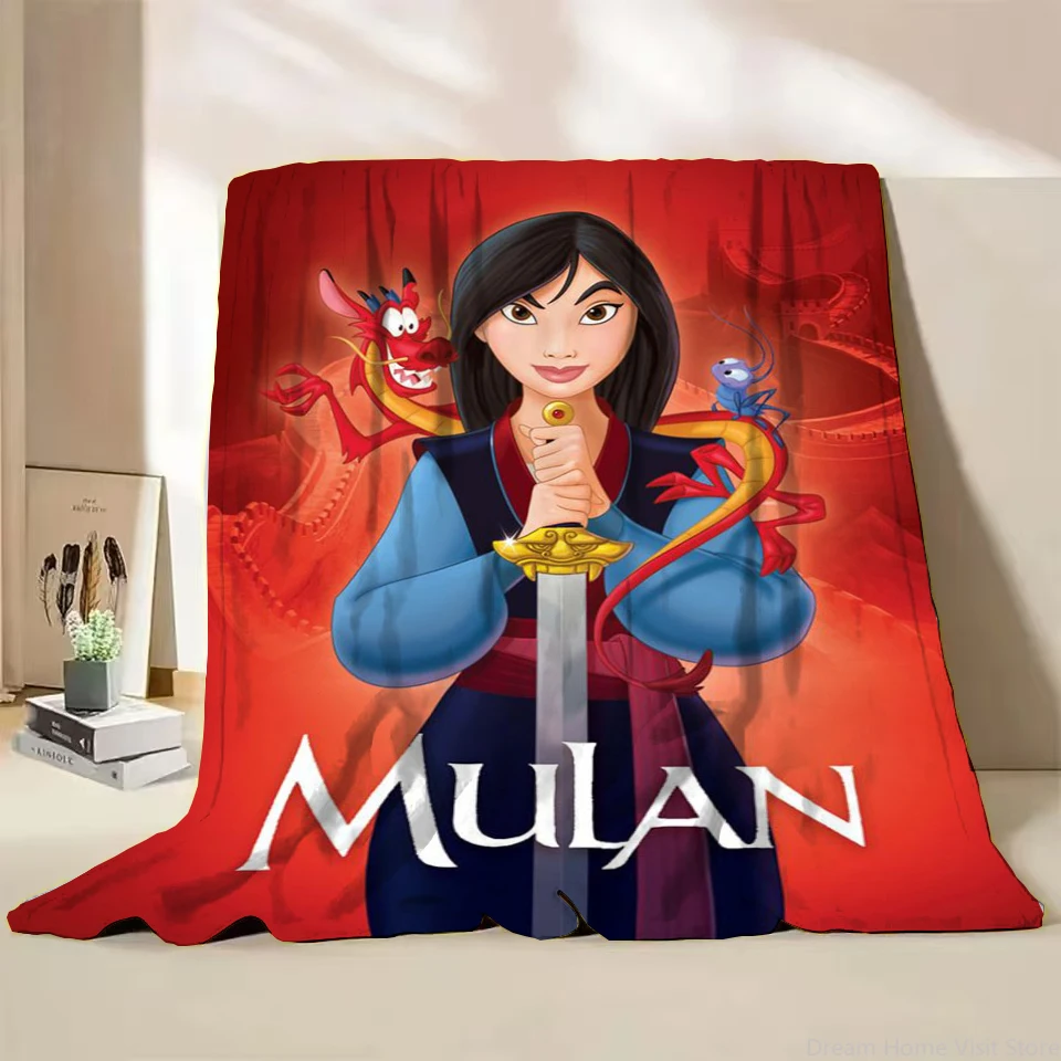 Disney Mulan Flannel Throw Blankets for Bed Sofa Home Bedroom Office Travel Children's Cover Blanket Kids Winter Warm Soft Gifts